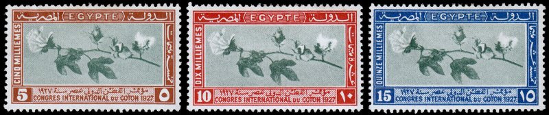 Egypt Scott 125-127 (1927) Mint H VF Complete Set, CV $8.00 C