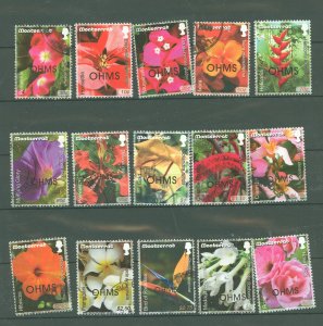 Montserrat #O156-O170 Used Single (Complete Set) (Flora) (Flowers)