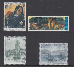 French Polynesia Sc C208/C218 MNH. 1984-1986 Air Mail, 4 complete sets, VF