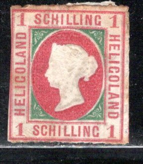 German States Heligoland Scott # 2, unused, no gum, type I