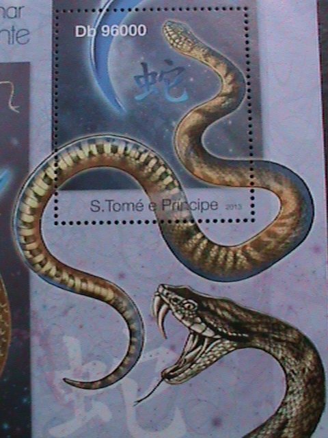 ST.THOMAS-2013 -YEAR OF THE LOVELY SNAKE- MNH S/S VF WE SHIP TO WORLD WIDE