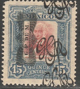 MEXICO 546b 15¢ Corbata & DOUBLE Carranza Rev overprints (AS IS) UNUSED H OG VF