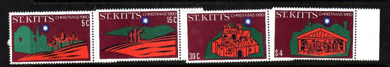 St. Kitts-Sc#45-8-Unused NH set-Christmas-1980-