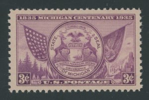 USA 775 - 3 cent Michigan Centenary - XF/Superb Jumbo Mint never hinged