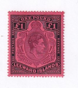 LEEWARD ISLANDS Sct # 83 VF-MNH 1928 KGV1 £1 PURPLE & BLACK/RED SUPERB