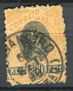 BRAZIL; 1890s Liberty Head issue used POSTMARK on 200r. value