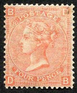 SG94 4d Vermilion plate 8 fine Original gum (small mark at top) Cat 600 Pounds