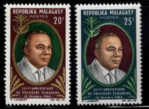 Madagascar Scott 369-370 MH* 1965 set