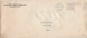 U.S. CLINTON LOCK COMPANY, Clinton, Iowa. 1933 Clinton Cancel Cover Ref 47211