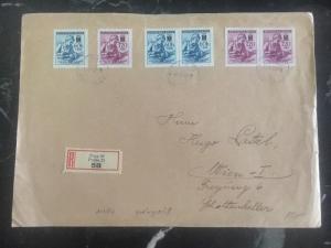 1942 Prague Bohemia Moravia Registered Cover To Vienna Austria