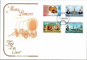 Isle of Man 1975 FDC - Manx Pioneers - F13273