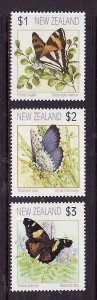New Zealand-Sc#1075-unused NH $1,$2,$3 Butterflies-1991-2008-id1-