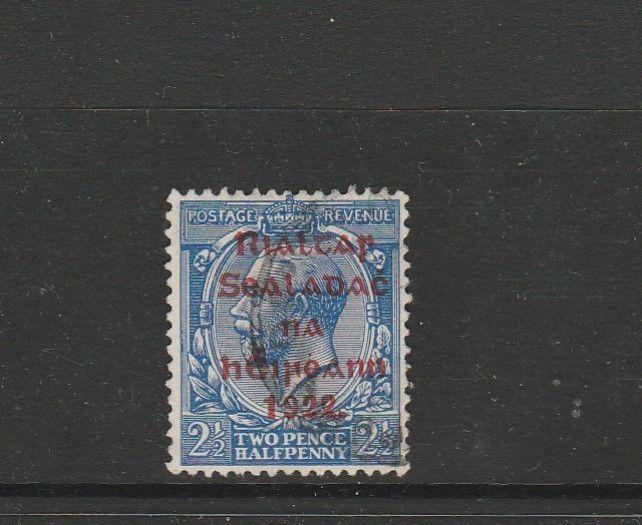 Ireland 1922 Opt Type 2   2 1/2d Used SG 35