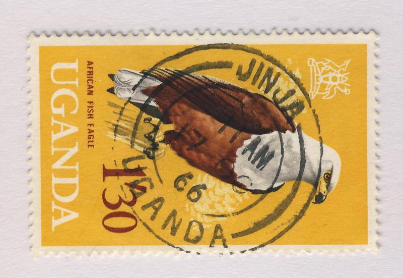 UGANDA - 1966 - JINJA NB DOUBLE CIRCLE DATE STAMP ON SG 122 1s.30