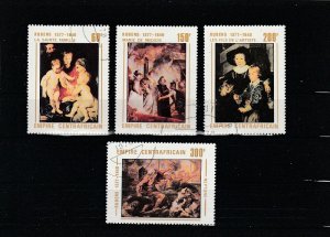 Central African Republic  Scott#  318-321  CTO  (1978 Rubens Paintings)