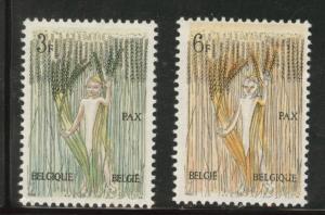 Belgium Scott 593-594 MH* 1963 stamp sets