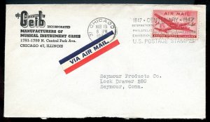 U.S. Scott C32 on 1947 Cover for Geib Musical Instrument Case Manufacturer