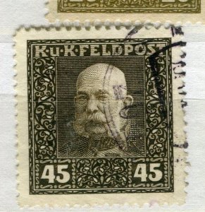 AUSTRIA; 1915-17 early F. Joseph KuK Feldpost issue used 45k. value