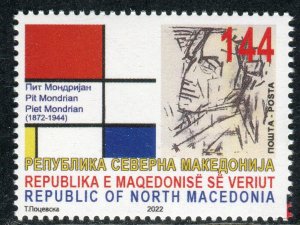 325 - NORTH MACEDONIA 2022 - Piet Mondrian - Painter - Art - MNH