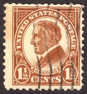 1925, US 1 1/2c, Harding, Used, Sc 553