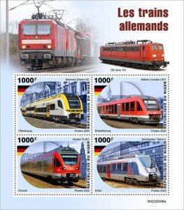 2022/08- NIGER - GERMAN TRAINS             4V    MNH **