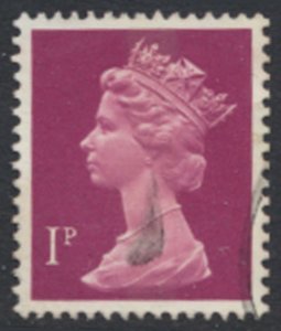 GB 1p Machin  SG X845 Used  1 band  SC# MH23A  see scans