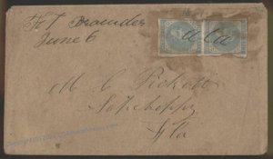 CSA #6 Civil War Confederate Cover Fort Browder Alabama Florida 112923