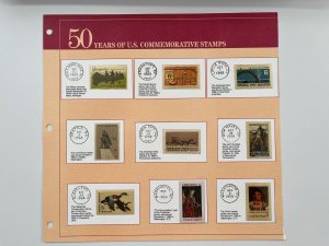 1968 50 YEARS OF U.S. COMMEMORATIVE STAMP Albums Panel of stamps