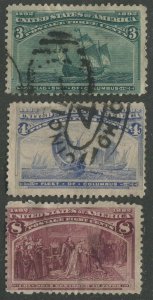 UNITED STATES #232, 233, 236 USED