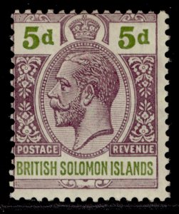 BRITISH SOLOMON ISLANDS GV SG30, 5d dull purple & olive-green, M MINT. Cat £24.