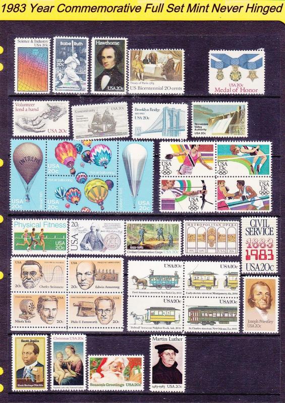 1983 Year Commemorative Full Set Mint Never Hinged