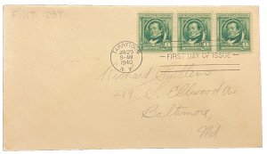 WASHINGTON IRVING #859 JAN 29 1940 TARRYTOWN NY FIRST DAY COVER (FDC) BX5