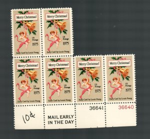 1975 Christmas  1580  Block of 6  MNH