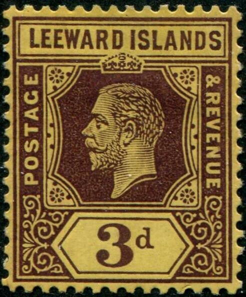 HERRICKSTAMP LEEWARD ISLANDS Sc.# 58 Scott Catalogue $95.00 Mint LH