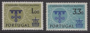 PORTUGAL SG1186/7 1960 5th NATIONAL PHILATELIC EXHIBITION MNH