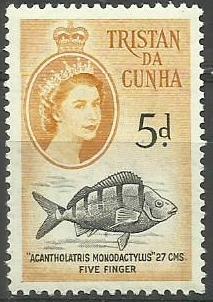  Tristan da Cunha - 1960 Five Finger 5d MNH