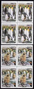 Chile 1996 Sc#1182/1183 PENGUINS Patagonica & Molting Block of 4 MNH