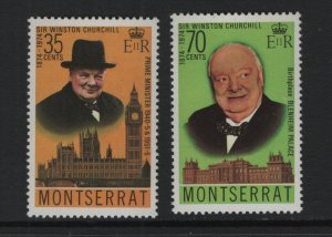 Montserrat   #312-313  MNH 1974  Churchill
