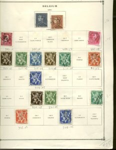 Collection, Belgium Part A Scott Album Page, 1941/1970, Cat $94, Mint & Used