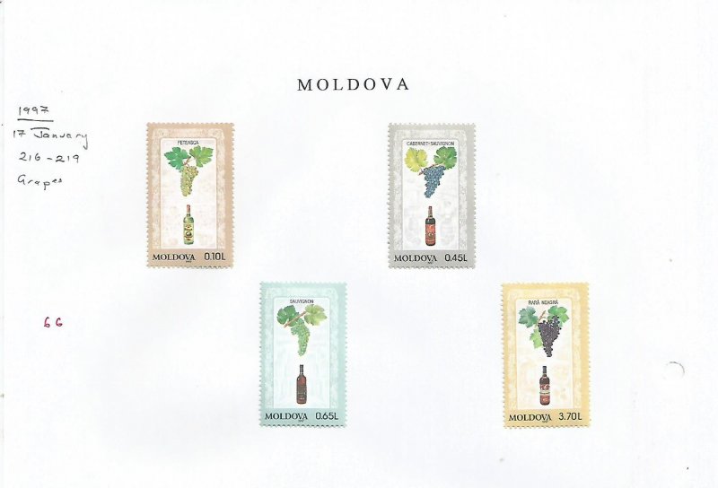 MOLDOVA - 1997 - Grapes - Perf 4v Set - M L H
