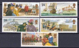 ZAYIX Guernsey 515-519 MNH Military War Siege of Castle Cornet 101623S91M