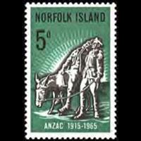 NORFOLK IS. 1965 - Scott# 69 ANZAC-Donkey Set of 1 NH