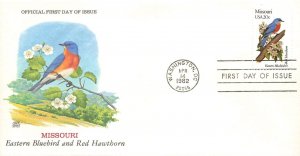 1977 20c MISSOURI STATE BIRD & FLOWER - Chuck Ripper - stamp and cachet designer