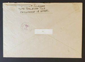 1978 Kathmandu Nepal Woodstock Vermont Multi Franking Registered Air Mail Cover