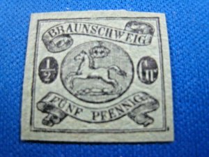 GERMAN STATES STAMPS - 1855 BRUNSWICK - SCOTT # 6 - MH