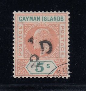 Cayman Islands, SG 18 var, used Slotted Frame variety, only 15 possible!