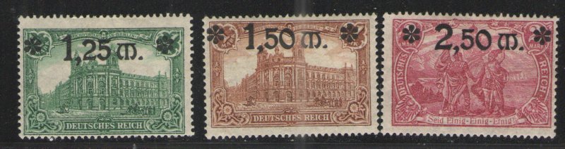 Germany - Weimar Era 1920 Sc# 115-117 MH VG   Surcharged issues