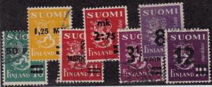 FINLAND Used Scott # 195-196, 212, 222, 243, 250, 275 Overprints (7 Stamps)