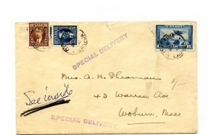 1941 Special Delivery to USA   cover Canada