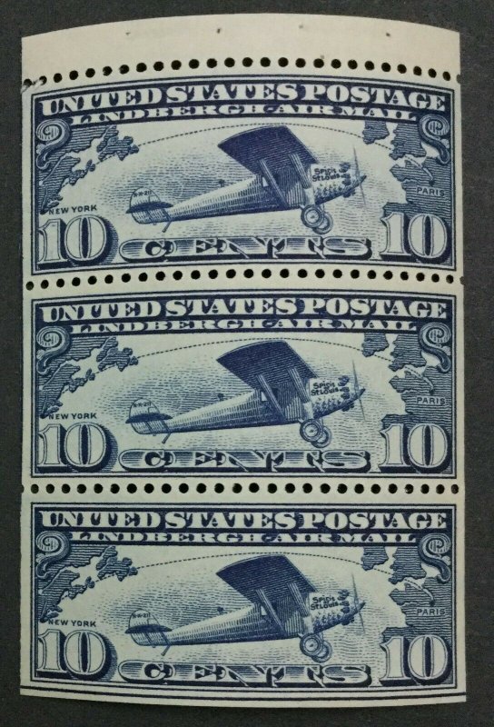 MOMEN: US STAMPS #C10a BOOKLET PANE MINT OG NH XF LOT #34758